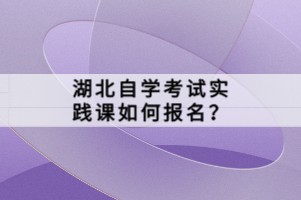 湖北自學(xué)考試實(shí)踐課如何報(bào)名？