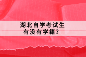 湖北自學考試生有沒有學籍？