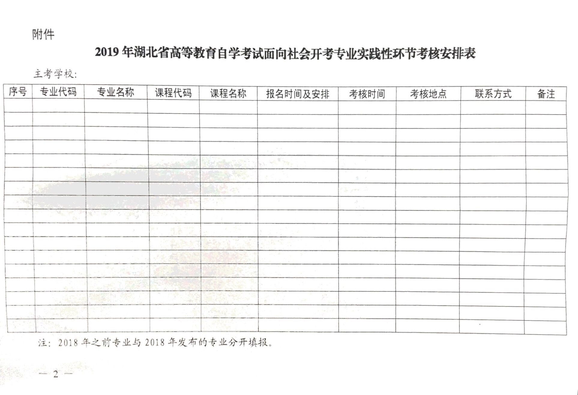 2019年報(bào)送湖北自考面向社會(huì)開考專業(yè)實(shí)踐性環(huán)節(jié)考核安排通 2019年報(bào)送湖北自考面向社會(huì)開考專業(yè)實(shí)踐性環(huán)節(jié)考核安排
