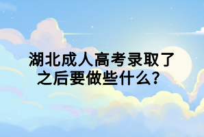 湖北成人高考錄取了之后要做些什么？
