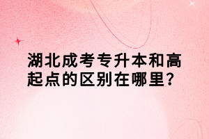 湖北成考專升本和高起點(diǎn)的區(qū)別在哪里？