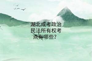 湖北成考政治民法所有權(quán)考點(diǎn)有哪些？