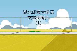 湖北成考大學(xué)語(yǔ)文常見考點(diǎn)（1）