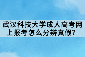 武漢科技大學(xué)成人高考網(wǎng)上報考怎么分辨真假？