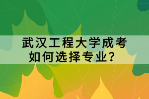 武漢工程大學(xué)成考如何選擇專業(yè)？