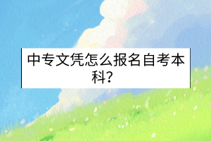中專文憑怎么報名自考本科？
