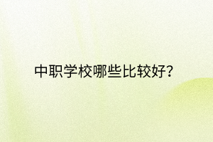 中職學(xué)校哪些比較好？