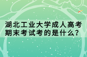 湖北工業(yè)大學(xué)成人高考期末考試考的是什么？