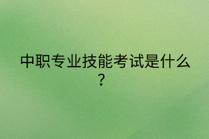 中職專(zhuān)業(yè)技能考試是什么？