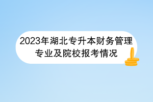2023年湖北專(zhuān)升本財(cái)務(wù)管理專(zhuān)業(yè)及院校報(bào)考情況