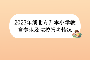 2023年湖北專升本小學教育專業(yè)及院校報考情況