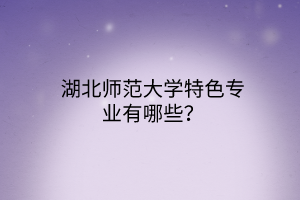 湖北師范大學(xué)特色專業(yè)有哪些？