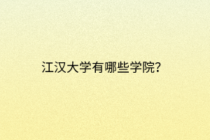 江漢大學有哪些學院？