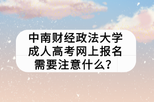 中南財經(jīng)政法大學成人高考網(wǎng)上報名需要注意什么？