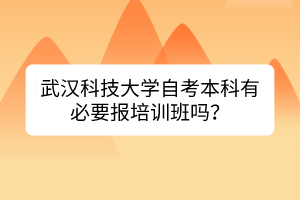 武漢科技大學(xué)自考本科有必要報(bào)培訓(xùn)班嗎？