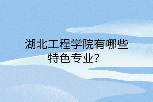 湖北工程學院有哪些特色專業(yè)？