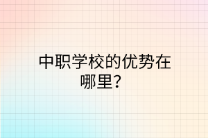 中職學(xué)校的優(yōu)勢在哪里？