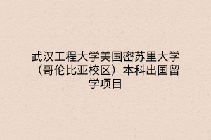 武漢工程大學(xué)美國密蘇里大學(xué)（哥倫比亞校區(qū)）本科出國留學(xué)項目