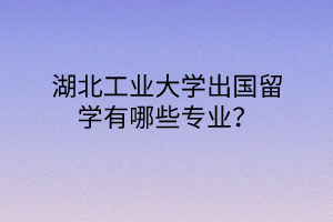 湖北工業(yè)大學(xué)出國(guó)留學(xué)有哪些專業(yè)？