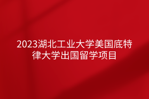 2023湖北工業(yè)大學美國底特律大學出國留學項目