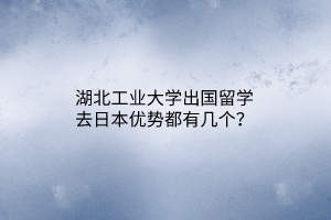 湖北工業(yè)大學(xué)出國(guó)留學(xué)去日本優(yōu)勢(shì)都有幾個(gè)？