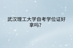武漢理工大學(xué)自考學(xué)位證好拿嗎？