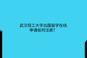 武漢輕工大學(xué)出國留學(xué)在線申請如何注冊？