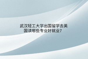 武漢輕工大學(xué)出國留學(xué)去英國讀哪些專業(yè)好就業(yè)？