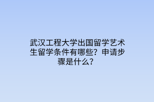 武漢工程大學(xué)出國留學(xué)藝術(shù)生留學(xué)條件有哪些？申請步驟是什么？