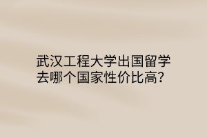 武漢工程大學出國留學去哪個國家性價比高？