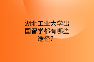 湖北工業(yè)大學(xué)出國留學(xué)都有哪些途徑？