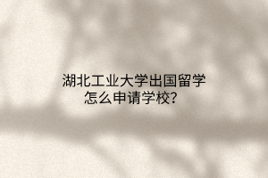 湖北工業(yè)大學(xué)出國(guó)留學(xué)怎么申請(qǐng)學(xué)校？