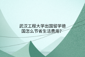 武漢工程大學(xué)出國留學(xué)德國怎么節(jié)省生活費用？