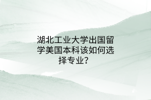 湖北工業(yè)大學(xué)出國留學(xué)美國本科該如何選擇專業(yè)？