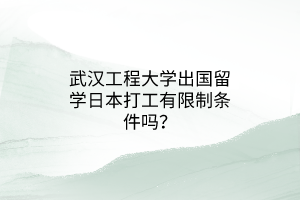 武漢工程大學(xué)出國(guó)留學(xué)日本打工有限制條件嗎？