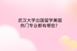 武漢大學出國留學美國熱門專業(yè)都有哪些？