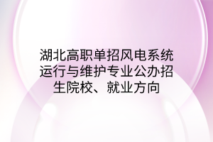 湖北高職單招風(fēng)電系統(tǒng)運(yùn)行與維護(hù)專業(yè)公辦招生院校、就業(yè)方向