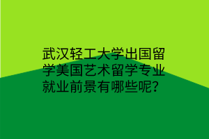 武漢輕工大學(xué)出國留學(xué)美國藝術(shù)留學(xué)專業(yè)就業(yè)前景有哪些呢？