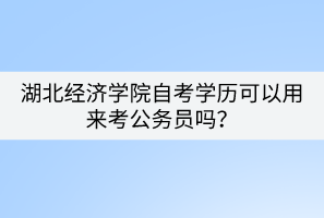 湖北經(jīng)濟(jì)學(xué)院自考學(xué)歷可以用來考公務(wù)員嗎？
