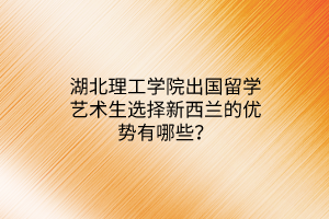 湖北理工學院出國留學藝術生選擇新西蘭的優(yōu)勢有哪些？