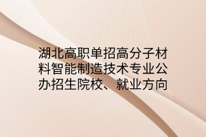湖北高職單招高分子材料智能制造技術(shù)專業(yè)公辦招生院校、就業(yè)方向