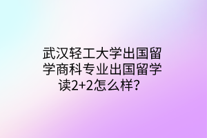 武漢輕工大學(xué)出國留學(xué)商科專業(yè)出國留學(xué)讀2+2怎么樣？(1)