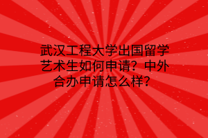 武漢工程大學(xué)出國留學(xué)藝術(shù)生如何申請？中外合辦申請怎么樣？
