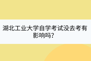 湖北工業(yè)大學自學考試沒去考有影響嗎？