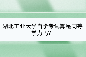 湖北工業(yè)大學自學考試算是同等學力嗎？