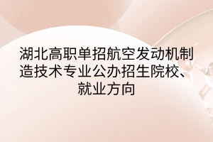 湖北高職單招航空發(fā)動(dòng)機(jī)制造技術(shù)專(zhuān)業(yè)