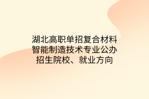 湖北高職單招復合材料智能制造技術(shù)專業(yè)公辦招生院校、就業(yè)方向