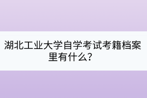 湖北工業(yè)大學自學考試考籍檔案里有什么？
