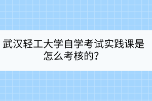 武漢輕工大學自學考試實踐課是怎么考核的？