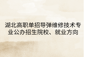 湖北高職單招導彈維修技術專業(yè)
